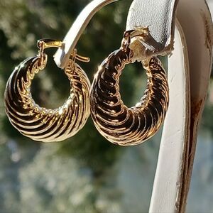 Beautifu 18K Gold Filled Shrimp Hoop Earrings